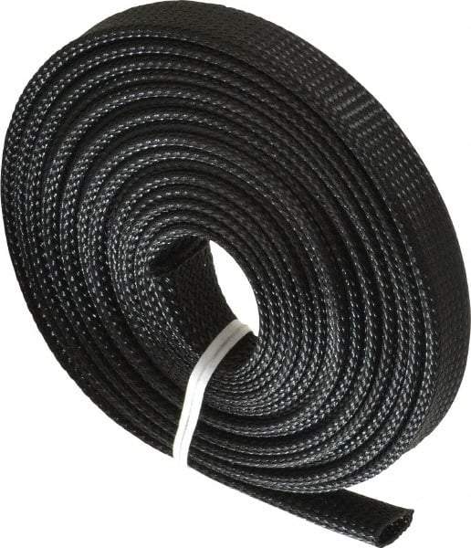 Techflex - Black Braided Expandable Cable Sleeve - 10' Coil Length, -103 to 257°F - Best Tool & Supply