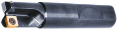 Cutting Tool Technologies - 1-1/4" Cut Diam, 0.34" Max Depth of Cut, 3/4" Shank Diam, 3.28" OAL, Indexable Square Shoulder End Mill - SPEH 332 Inserts, Weldon Shank, 90° Lead Angle - Best Tool & Supply