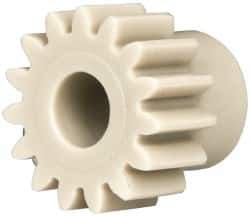 Made in USA - 20 Pitch, 3/4" Pitch Diam, 0.85" OD, 15 Tooth Spur Gear - 3/8" Face Width, 5/16" Bore Diam, 19/32" Hub Diam, 20° Pressure Angle, Acetal - Best Tool & Supply