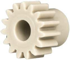 Made in USA - 20 Pitch, 3/4" Pitch Diam, 0.85" OD, 15 Tooth Spur Gear - 3/8" Face Width, 5/16" Bore Diam, 19/32" Hub Diam, 20° Pressure Angle, Acetal - Best Tool & Supply