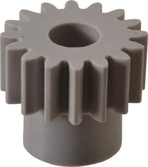 Made in USA - 20 Pitch, 0.8" Pitch Diam, 0.9" OD, 16 Tooth Spur Gear - 3/8" Face Width, 5/16" Bore Diam, 39/64" Hub Diam, 20° Pressure Angle, Acetal - Best Tool & Supply