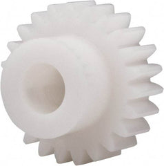 Made in USA - 20 Pitch, 1.15" Pitch Diam, 1-1/4" OD, 23 Tooth Spur Gear - 3/8" Face Width, 3/8" Bore Diam, 47/64" Hub Diam, 20° Pressure Angle, Acetal - Best Tool & Supply