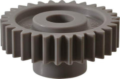 Made in USA - 20 Pitch, 1-1/2" Pitch Diam, 1.6" OD, 30 Tooth Spur Gear - 3/8" Face Width, 3/8" Bore Diam, 47/64" Hub Diam, 20° Pressure Angle, Acetal - Best Tool & Supply