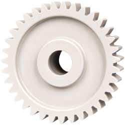 Made in USA - 20 Pitch, 1-3/4" Pitch Diam, 1.85" OD, 35 Tooth Spur Gear - 3/8" Face Width, 3/8" Bore Diam, 47/64" Hub Diam, 20° Pressure Angle, Acetal - Best Tool & Supply