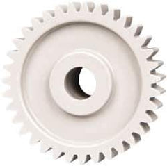 Made in USA - 20 Pitch, 1-3/4" Pitch Diam, 1.85" OD, 35 Tooth Spur Gear - 3/8" Face Width, 3/8" Bore Diam, 47/64" Hub Diam, 20° Pressure Angle, Acetal - Best Tool & Supply