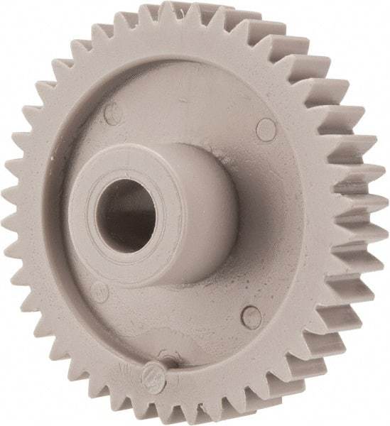 Made in USA - 20 Pitch, 2.1" Pitch Diam, 2.2" OD, 42 Tooth Spur Gear - 3/8" Face Width, 3/8" Bore Diam, 47/64" Hub Diam, 20° Pressure Angle, Acetal - Best Tool & Supply