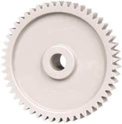 Made in USA - 20 Pitch, 2-1/2" Pitch Diam, 2.6" OD, 50 Tooth Spur Gear - 3/8" Face Width, 3/8" Bore Diam, 3/4" Hub Diam, 20° Pressure Angle, Acetal - Best Tool & Supply