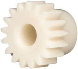 Made in USA - 24 Pitch, 0.709" Pitch Diam, 0.791" OD, 17 Tooth Spur Gear - 1/4" Face Width, 3/16" Bore Diam, 35/64" Hub Diam, 20° Pressure Angle, Acetal - Best Tool & Supply