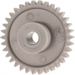 Made in USA - 24 Pitch, 1.416" Pitch Diam, 1-1/2" OD, 34 Tooth Spur Gear - 1/4" Face Width, 1/4" Bore Diam, 39/64" Hub Diam, 20° Pressure Angle, Acetal - Best Tool & Supply