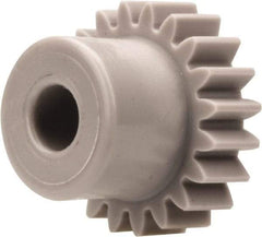 Made in USA - 32 Pitch, 5/8" Pitch Diam, 11/16" OD, 20 Tooth Spur Gear - 3/8" Face Width, 3/16" Bore Diam, 15/32" Hub Diam, 20° Pressure Angle, Acetal - Best Tool & Supply