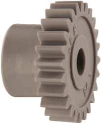 Made in USA - 32 Pitch, 3/4" Pitch Diam, 13/16" OD, 24 Tooth Spur Gear - 3/16" Face Width, 3/16" Bore Diam, 1/2" Hub Diam, 20° Pressure Angle, Acetal - Best Tool & Supply