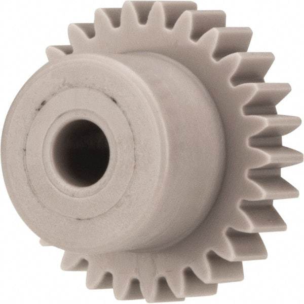 Made in USA - 32 Pitch, 13/16" Pitch Diam, 7/8" OD, 26 Tooth Spur Gear - 3/16" Face Width, 3/16" Bore Diam, 9/16" Hub Diam, 20° Pressure Angle, Acetal - Best Tool & Supply