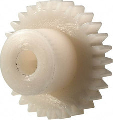 Made in USA - 32 Pitch, 7/8" Pitch Diam, 15/16" OD, 28 Tooth Spur Gear - 3/16" Face Width, 3/16" Bore Diam, 1/2" Hub Diam, 20° Pressure Angle, Acetal - Best Tool & Supply