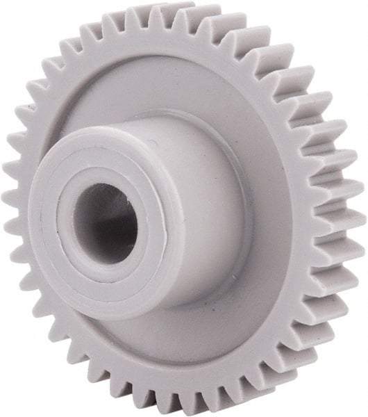 Made in USA - 32 Pitch, 1-1/4" Pitch Diam, 1-5/16" OD, 40 Tooth Spur Gear - 3/16" Face Width, 1/4" Bore Diam, 39/64" Hub Diam, 20° Pressure Angle, Acetal - Best Tool & Supply