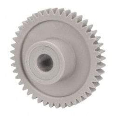 Made in USA - 32 Pitch, 1-3/8" Pitch Diam, 1-7/16" OD, 44 Tooth Spur Gear - 3/16" Face Width, 1/4" Bore Diam, 39/64" Hub Diam, 20° Pressure Angle, Acetal - Best Tool & Supply