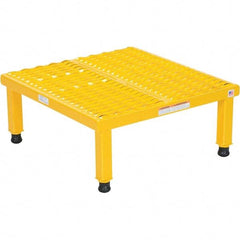 Vestil - 9" High x 24" Wide x 24" Deep, Yellow Step Stand - Steel, 500 Lb Capacity - Best Tool & Supply