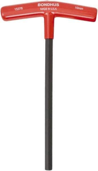 Bondhus - 10mm Hex, T-Handle Cushion Grip, Hex Key - 9" OAL, Protanium High Torque Steel, Metric System of Measurement - Best Tool & Supply