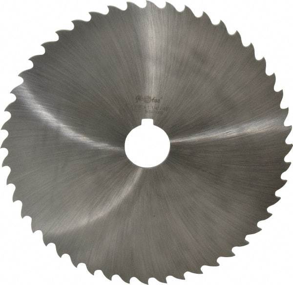 Value Collection - 8" Diam x 1/8" Blade Thickness x 1-1/4" Arbor Hole Diam, 48 Tooth Slitting and Slotting Saw - Arbor Connection, Right Hand, Uncoated, High Speed Steel, Concave Ground, Contains Keyway - Best Tool & Supply