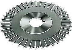 Made in USA - 4" Blade Diam x 7/32" Blade Thickness, 1-1/4" Hole, 36 Teeth, High Speed Steel Side Chip Saw - Straight Tooth, Arbor Connection, Right Hand Cut, Uncoated, with Keyway - Best Tool & Supply