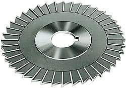 Made in USA - 4" Blade Diam x 1/4" Blade Thickness, 1-1/4" Hole, 36 Teeth, Cobalt Side Chip Saw - Straight Tooth, Arbor Connection, Right Hand Cut, TiN, with Keyway - Best Tool & Supply