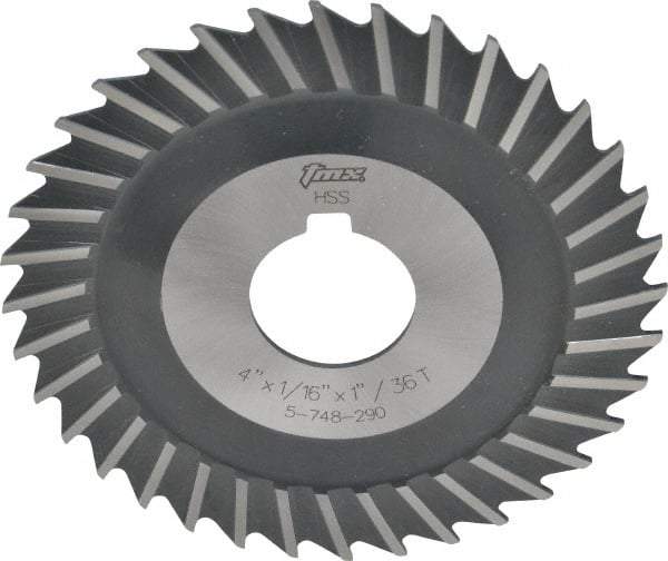 Value Collection - 4" Blade Diam x 1/16" Blade Thickness, 1" Hole, 36 Teeth, High Speed Steel Side Chip Saw - Straight Tooth, Arbor Connection, Uncoated - Best Tool & Supply