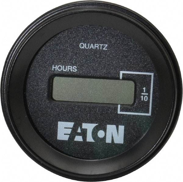 Durant - Supertwist LCD Display Hour Meter - 58.4mm High, 48DC-150DC Voltage, Solid State Hourmeter Round - Best Tool & Supply