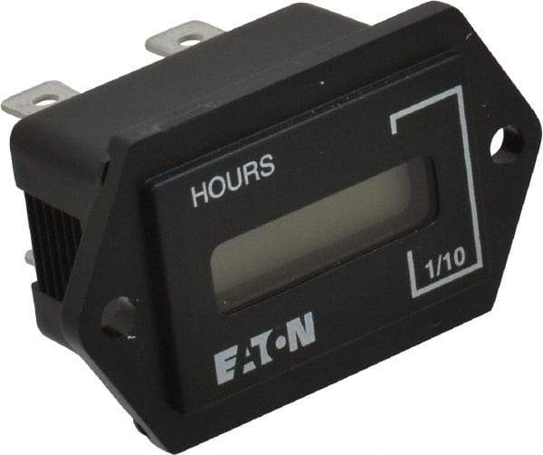 Durant - Supertwist LCD Display Hour Meter - 31.1mm High, 100AC-230AC Voltage, Solid State Hourmeter Rectangular - Best Tool & Supply