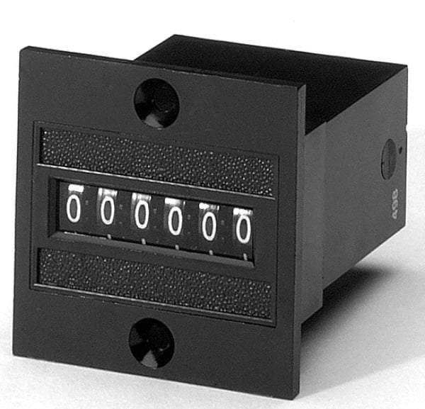 Durant - 6 Digit Wheel Display Counter - 1 Inch High, 24VDC Voltage, Miniature Electric Counters - Best Tool & Supply