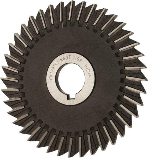 Value Collection - 5" Blade Diam x 1/4" Blade Thickness, 1" Hole, 40 Teeth, High Speed Steel Side Chip Saw - Straight Tooth, Arbor Connection, Uncoated - Best Tool & Supply