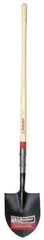 Razor-Back - 12" High x 8-3/4" Wide Round Steel Shovel - 48" Long Wood Straight Handle, Front Turned - Best Tool & Supply