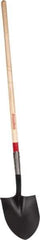 Razor-Back - 12" High x 8-7/8" Wide Round Steel Shovel - 48" Long Wood Straight Handle, Rolled - Best Tool & Supply