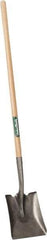 UnionTools - 11-1/2" High x 9-1/2" Wide Square Steel Shovel - 44" Long Wood Straight Handle, Rolled - Best Tool & Supply