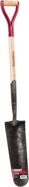 Razor-Back - 16" High x 5-1/2" Wide Tapered Steel Spade - 27" Long Wood D-Grip Handle, Front Turned - Best Tool & Supply