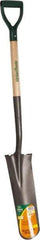 UnionTools - 16" High x 6" Wide Tapered Steel Spade - 27" Long Wood D-Grip Handle, Front Turned - Best Tool & Supply