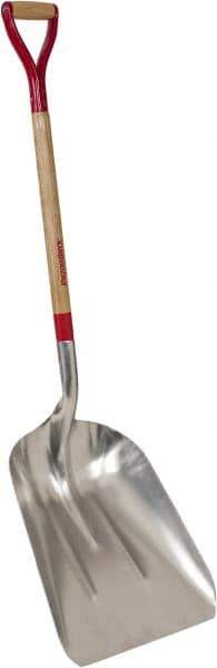 Razor-Back - 19-3/4" High x 15-1/4" Wide Square Aluminum Shovel - 36" Long Wood D-Grip Handle - Best Tool & Supply