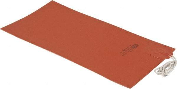 Value Collection - 12" Long x 6" Wide, Rectangular, Silicon Rubber, Standard Heat Blanket - 120 Volt, Plain Back, Use with Metal Containers - Best Tool & Supply