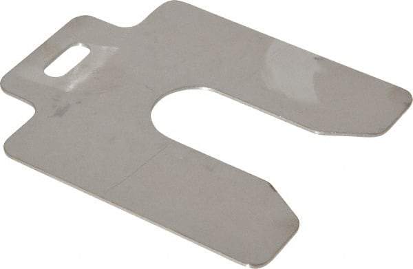 Made in USA - 10 Piece, 3 Inch Long x 3 Inch Wide x 0.05 Inch Thick, Slotted Shim Stock - Stainless Steel, 7/8 Inch Wide Slot - Best Tool & Supply