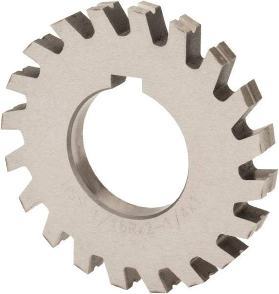 Value Collection - 5/16" Radius, 5/8" Circle Diam, 3-1/2" Cutter Diam, 5/8" Cutting Width, Arbor Connection, Concave Radius Cutter - High Speed Steel, Oxide Finish, Form Relieved, 10 Teeth - Best Tool & Supply