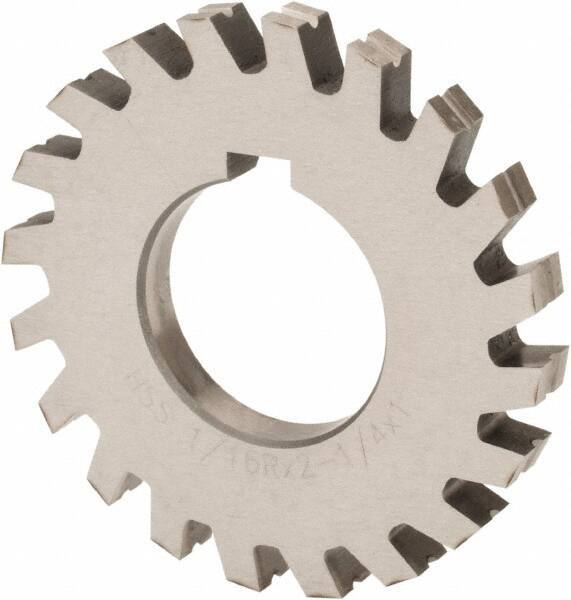 Value Collection - 1/32" Radius, 1/16" Circle Diam, 2-1/4" Cutter Diam, Arbor Connection, Concave Radius Cutter - High Speed Steel, 10 Teeth - Best Tool & Supply