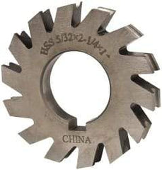 Value Collection - 5/64" Radius, 5/32" Circle Diam, 2-1/4" Cutter Diam, 0.1563" Cutting Width, Arbor Connection, Concave Radius Cutter - High Speed Steel, Oxide Finish, Form Relieved, 10 Teeth - Best Tool & Supply