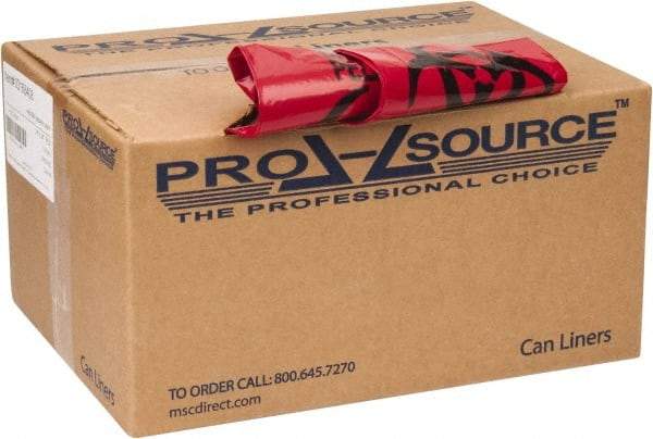 PRO-SOURCE - 10 Gal Capacity, Red, Low-Density Polyethylene, Hazardous Waste Bag - 1.2 mil Thick x 24" Wide x 24" High, Flat Pack - Best Tool & Supply