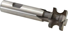 Made in USA - 1/4" Radius, 1/2" Circle Diam, 1-1/4" Diam x 0.822" Wide Cut, High Speed Steel Concave Radius Cutter - 4" OAL, 3/4" Shank Diam, Shank Connection, Uncoated, Form Relieved, 4 Teeth, Weldon Flat - Best Tool & Supply