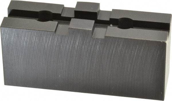 Bison - 8" Chuck Capacity, Tongue & Groove Attachment, Square Soft Lathe Chuck Jaw - 1 Jaw, Steel, 1-3/4" Btw Mount Hole Ctrs, 3-1/2" Long x 1-1/16" Wide x 1.713" High, 5/16" Groove - Best Tool & Supply