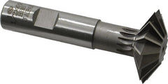 Interstate - 1-1/2° 1-1/2" Cut Diam, 1/2" Cut Width, 5/8" Shank, High Speed Steel Double-Angle Cutter - Best Tool & Supply