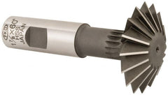 Interstate - 1-7/8° 1-7/8" Cut Diam, 5/8" Cut Width, 3/4" Shank, High Speed Steel Double-Angle Cutter - Best Tool & Supply