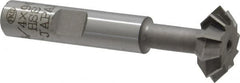 Interstate - 3/4° 3/4" Cut Diam, 1/4" Cut Width, 3/8" Shank, High Speed Steel Double-Angle Cutter - Best Tool & Supply