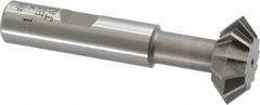 Interstate - 1° 1" Cut Diam, 3/8" Cut Width, 1/2" Shank, High Speed Steel Double-Angle Cutter - Best Tool & Supply