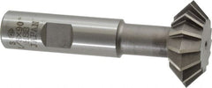 Interstate - 1-3/8° 1-3/8" Cut Diam, 1/2" Cut Width, 5/8" Shank, High Speed Steel Double-Angle Cutter - Best Tool & Supply