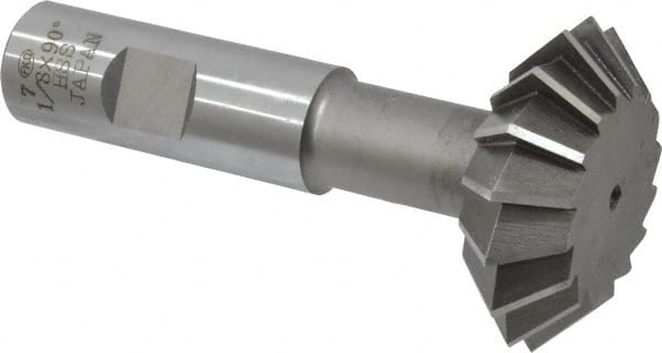 Interstate - 1-7/8° 1-7/8" Cut Diam, 5/8" Cut Width, 3/4" Shank, High Speed Steel Double-Angle Cutter - Best Tool & Supply