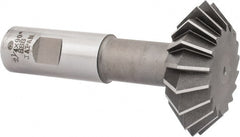 Interstate - 2-1/4° 2-1/4" Cut Diam, 3/4" Cut Width, 7/8" Shank, High Speed Steel Double-Angle Cutter - Best Tool & Supply